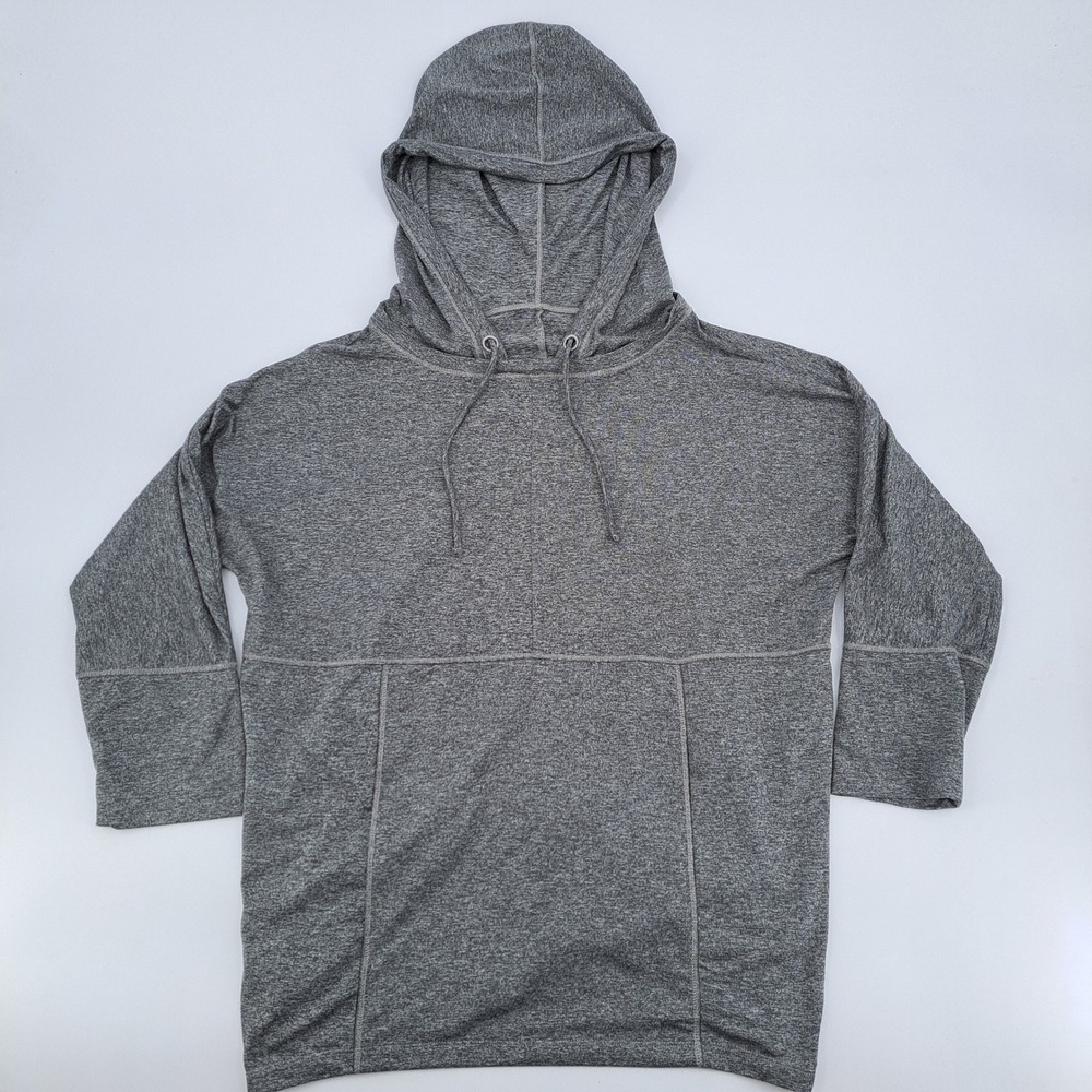 Patagonia Worn Wear Hoodie Mens L Recycled Polyester Grey Heather Stretch